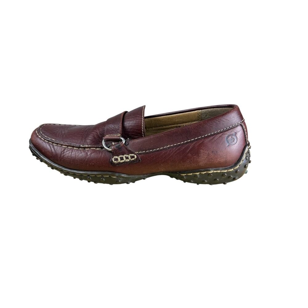 Born Dark Brown Leather Driving Loafers Womens Size 7.5 Comfort Moccasins